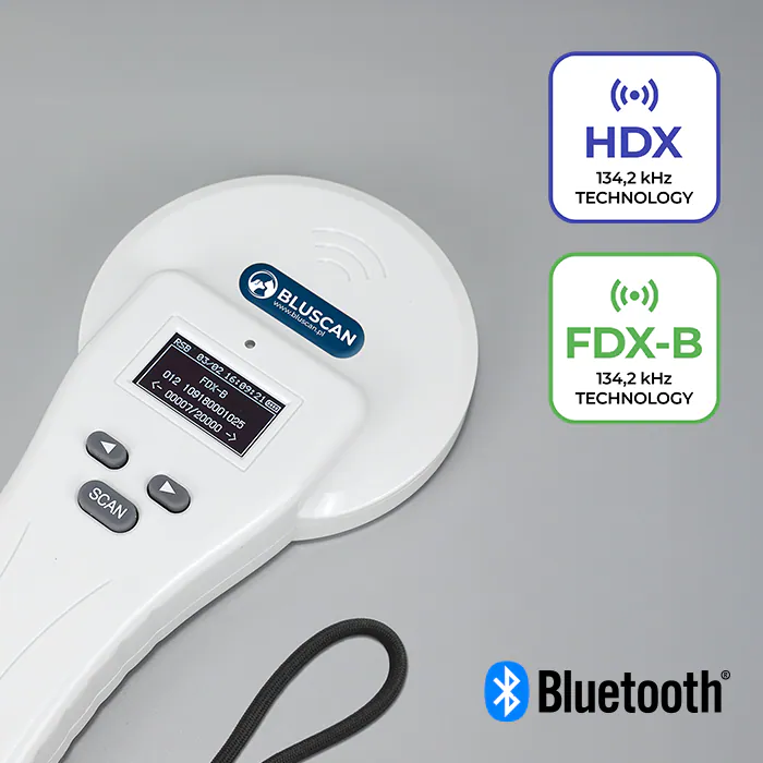 X350 reader display showing support for FDX-B and HDX standards