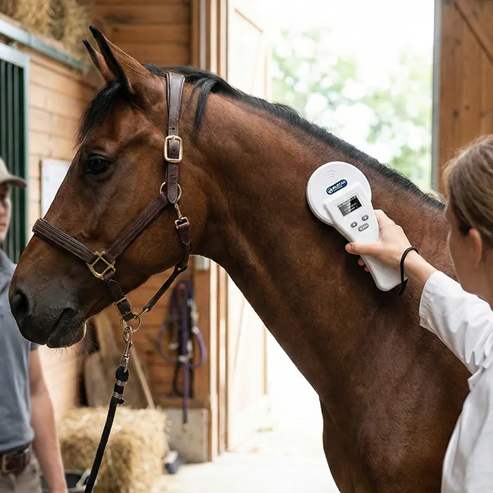 Horse identification with Bluscan X350 reader - long reading range