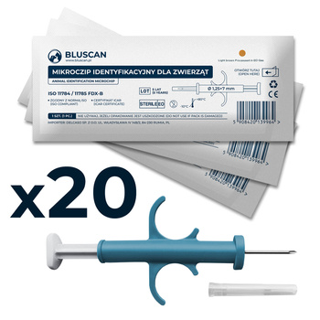 Set [20 pcs] RFID Microchip 7mm Bluscan Nano – Multipack
