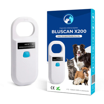 RFID Microchip Reader Bluscan X200 (ISO FDX-B) – Handheld Pet Scanner for Dogs & Cats