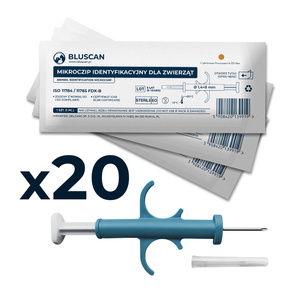 Набір [20 шт.] Мікрочіп / Чіп RFID Bluscan 8мм Mini – Економ-пакет