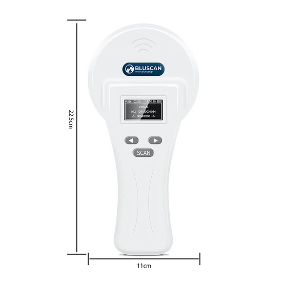 Čtečka Mikročipů a Ušních Známek Bluscan X350 (FDX-B / HDX) – Profi Skener s Bluetooth a Pamětí