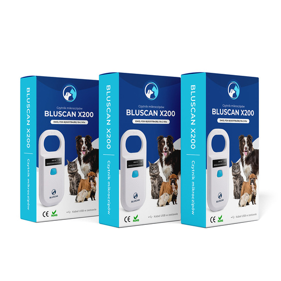 RFID Microchip Reader Bluscan X200 (ISO FDX-B) – Handheld Pet Scanner for Dogs & Cats