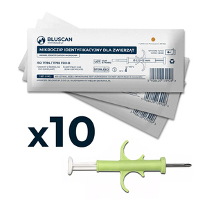 Mikroczip / Czip RFID Bluscan 12mm Standard – Zestaw [10 szt.]